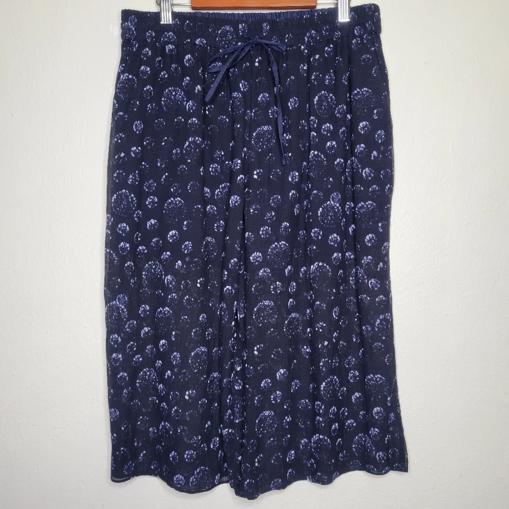 NWT Tibi Shibori printed crinkled cotton silk-blend culottes, Size XS